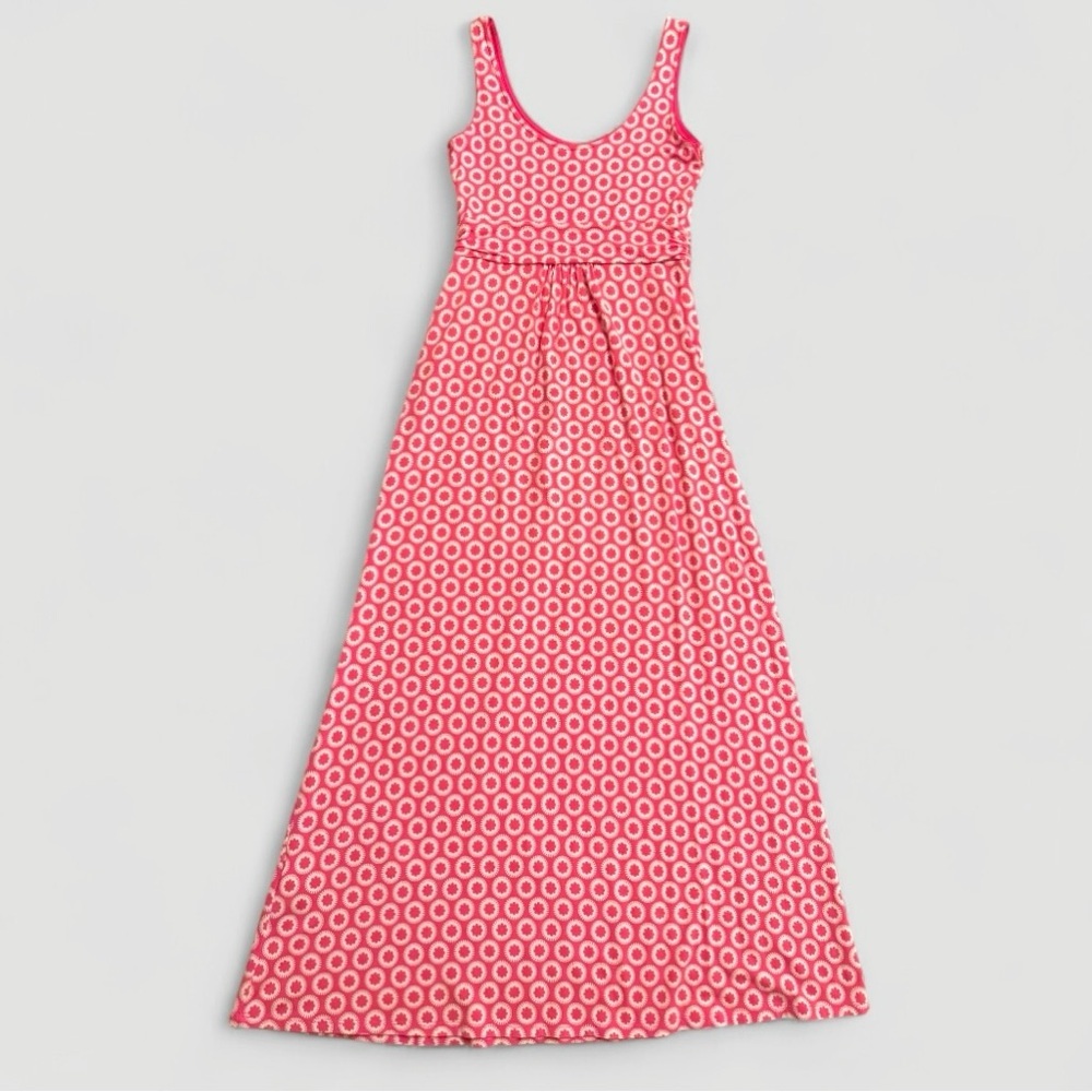 Boden Pink Geo Floral Print Jersey Maxi Dress with Pockets – US Size 4P - Picture 3 of 3